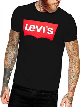 Black Levis Printed Cotton T shirt for Men