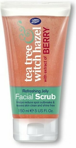 Boots Facial Scrub - Tea Tree and Witch Hazel With The Extract Of Berry Refreshing Jelly - Full Size