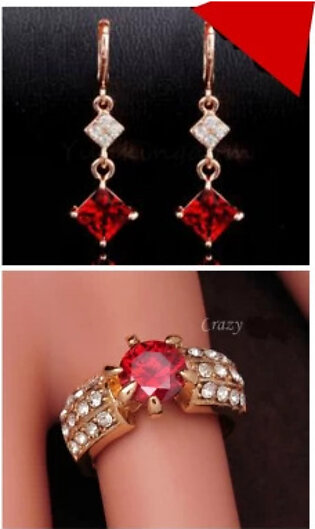 Best Deal of Pendant and Ring with red stone