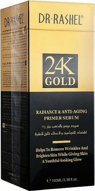 Dr Rashel 24K Gold Radiance And Anti Aging Primer Face Serum Gold 100ml - ORIGINAL FROM DUBAI