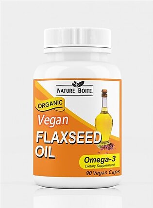Nature Boite Organic Vegan Flaxseed Oil Omega-3 90 Veg Capsules