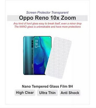 Oppo Reno 10x Zoom and also for Reno 5g Pack of 2 Screen Protectors Best Material 1 Nano Glass & 1 Jelly