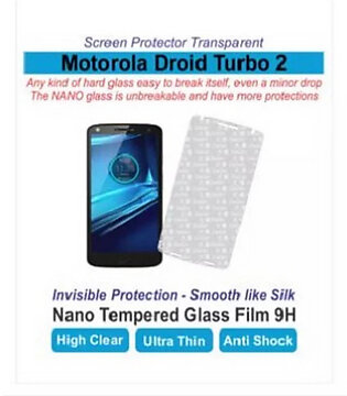 Motorola Droid Turbo 2 - Pack of 2 Screen Protectors Best Material 1 Nano Glass & 1 Jelly
