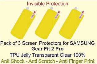 SAMSUNG Gear Fit 2 Pro - Smart Watch Pack of 3 Screen Protectors TPU Jell Material Clear