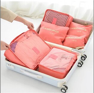 6 Pcs Travel Bags Clothing Underwear Shoes Packing Organizer Portable Toiletry Make Up Pouch Accessories Supplies