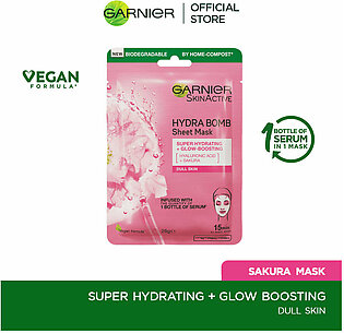 Garnier - Skin Active Hydra Bomb Sakura Tissue Face Mask - Hydrating and Glow Boosting 28g