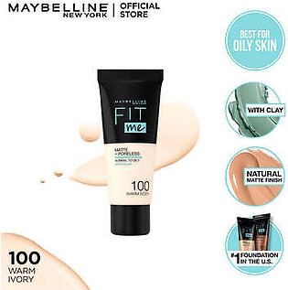 Maybelline - Fit Me Liquid Foundation Matte & Poreless - 100 Warm Ivory