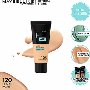 Maybelline - Fit Me Liquid Foundation Matte & Poreless - 120 Classic Ivory