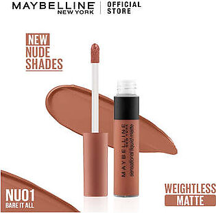 Maybelline - Color Sensational Liquid Matte Lipstick - The Nudes Collection - NU 01 - Bare it all
