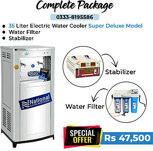 Electric Water Cooler 35 Liter Super Deluxe model – Complete Package