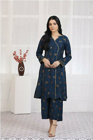 NF-5127 Teal Silk Stitched 2Pc Suit