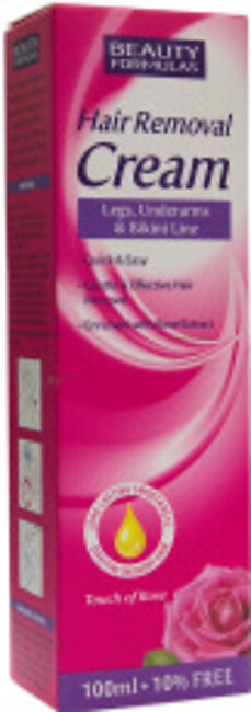 Beauty Formulas Hair Removal Cream Touch Of Rose 100ml