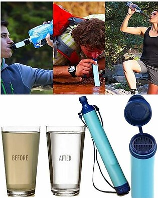 Portable Water Filter Straw Water Bottle Hydration Camping Hiking 1500L Purifier
