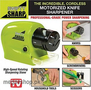Swifty Sharp Motorized Knife Sharpener, Electric Sharpener with Sharpening Stone