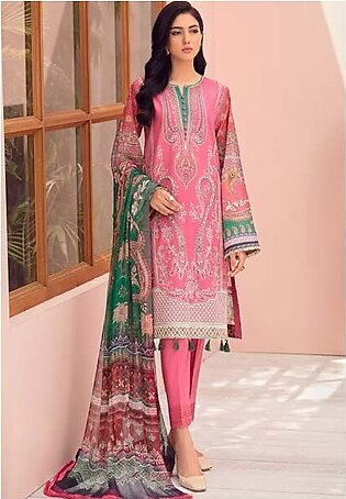 Pink Story Jazmin 3pc Embroidered Lawn Front/Back With Chiffon Dupatta & Cambric Trouser