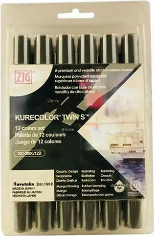 ZIG KureColor Twin' S Black Color Marker Est.1902 - Black