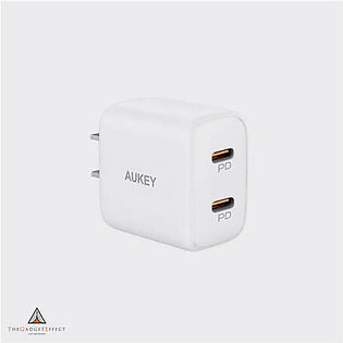 Aukey Mini charger 2xUSB C Power Delivery 3.0 20W 6A - (PA-R1S)