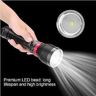 Underwater 100M 2000LM Aluminum Alloy High Bright LED Diving Flashlight 3 Adjustable Mode Outdoor Camping Torch Lamp Light for Outdoor Activities Camping and Fishing