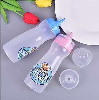 Random Color 440ML Plastic Squeeze Bottle with Lid Clear Plastic Sauce Bottle Squeeze Bottle Condiment Dispenser Ketchup Mustard Sauce Bottle Food Liquid Seasoning Container Ketchup Bottle