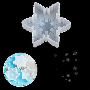 Star Shaped Snowflake Silicone Resin Mold, 6-Sided Snowflake Shaped Casting Molds 3D Silicone Christmas Molds, Snowflake Star Shape Epoxy Resin Silicone Mold – Design B