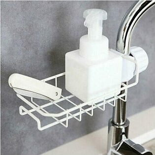 Faucet Storage Rack, Stainless Steel Sink Sponge Holder Caddy Organizer for Kitchen & Bathroom Accessories Soap