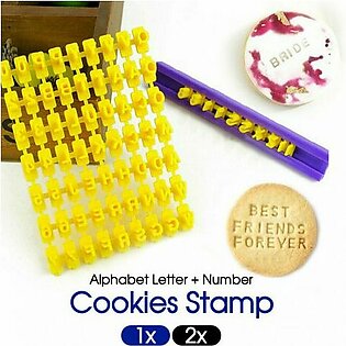 Techmanistan Fondant Cake Alphabet Letter Number Cookies Biscuit Stamp Embosser Mold Cutter, Mini Alphabet Letter Number Biscuit Cookie Cutter Press Stamp, Make Any Message Set, Cookie Stamp Mold