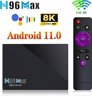 H96 Max 8GB-64GB Quad Core  4k Ulta Hd Android 11.0 Smart TV Box