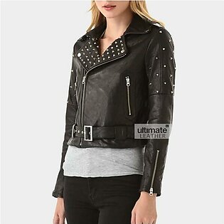 Black Spike Leather Jacket