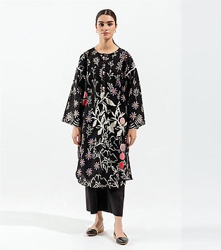 Tropical Leaf Embroidered Printed Khaddar on Beechtree sale