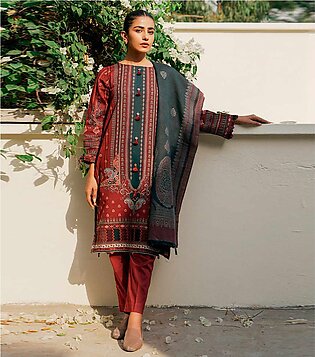 Classical Craft 3pc Printed unstitched Khaddar suit on Beechtree sale