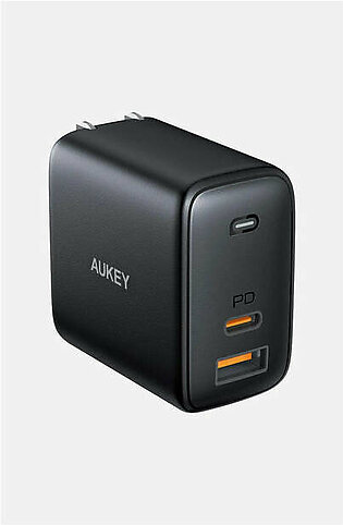 Aukey USB C Charger AUKEY Omnia 65W Fast Charger (Dual Port USB-C PD 3.0 Plus USB A) with GaNFast Tech & Dynamic Detect PD Charger