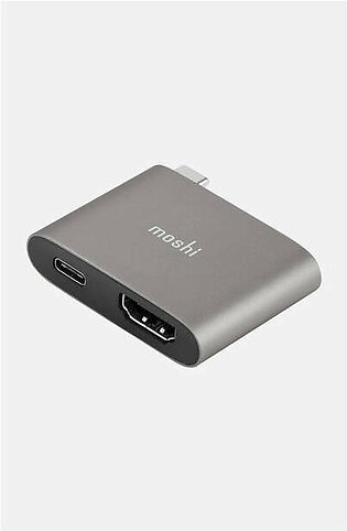 Moshi - Compact USB-C to HDMI Adapter with HDR and USB PDPass-through Charging - Titanium Gray