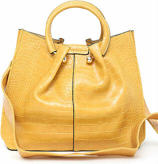 CLASSIC LEATHER BAG-YELLOW