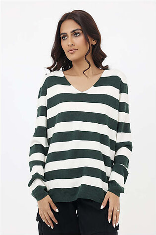 STRIPES SWEATER-ARMY-GREEN