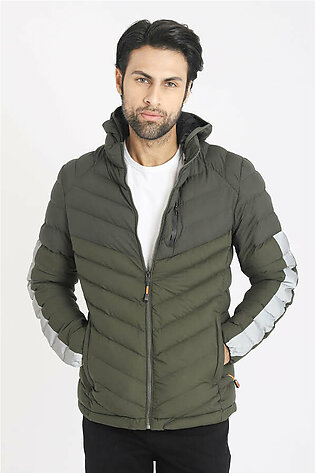 QUILTED PUFFER JACKET-GREEN
