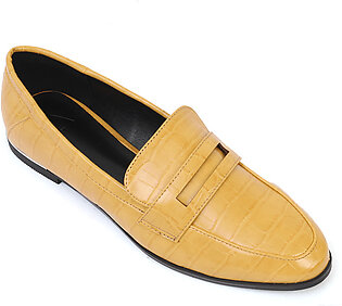 CROC-EFFECT LOAFERS-YELLOW