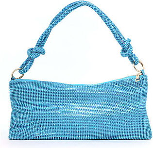 BLING BAG WITH STRAP-BLUE