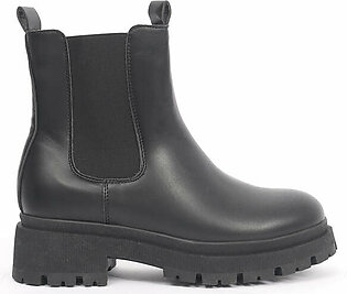 LEATHER CHELSEA BOOTS-BLACK