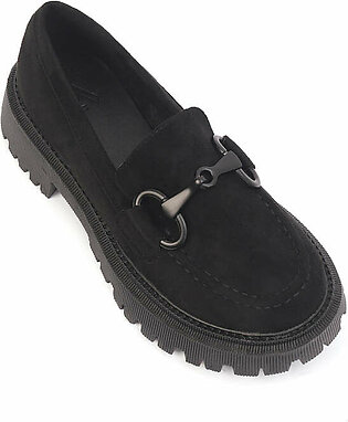 SUEDE LOAFERS -BLACK
