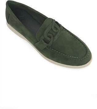 SUEDE LOAFERS-OLIVE