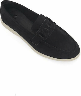 SUEDE LOAFERS-BLACK