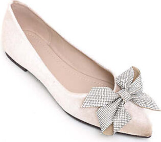 FLATS WITH BOW DETAIL-BEIGE