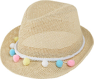 Hat for Girls Straw Beige ...