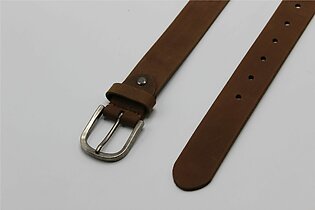 Tan Belt with Antique Silver Buckle