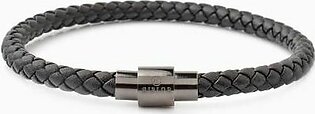 Riblor Leather Bracelet Vittorio Black And Gunmetal Clasp