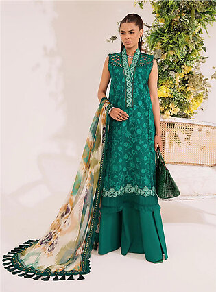Emerald Dream 3 Pcs Embroidered Suit Green