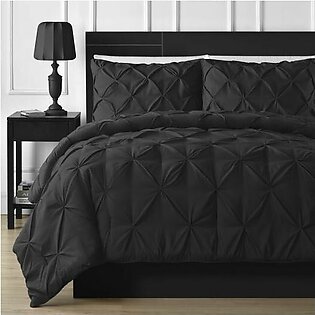 8 Pcs Diamond Black Bed Sheet Set with Quilt, Pillow and Cushions Covers