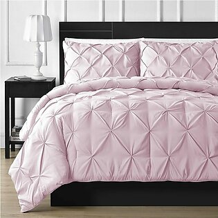 3 Pcs Diamond Pink with ( Quilt and Pillow Covers )
