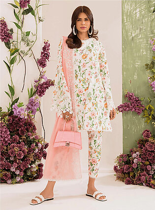 Aster 3 Pcs Embroidered Unstitched Suit Floral