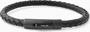 Riblor Leather Bracelet Fabio Black And Black Textured Clasp